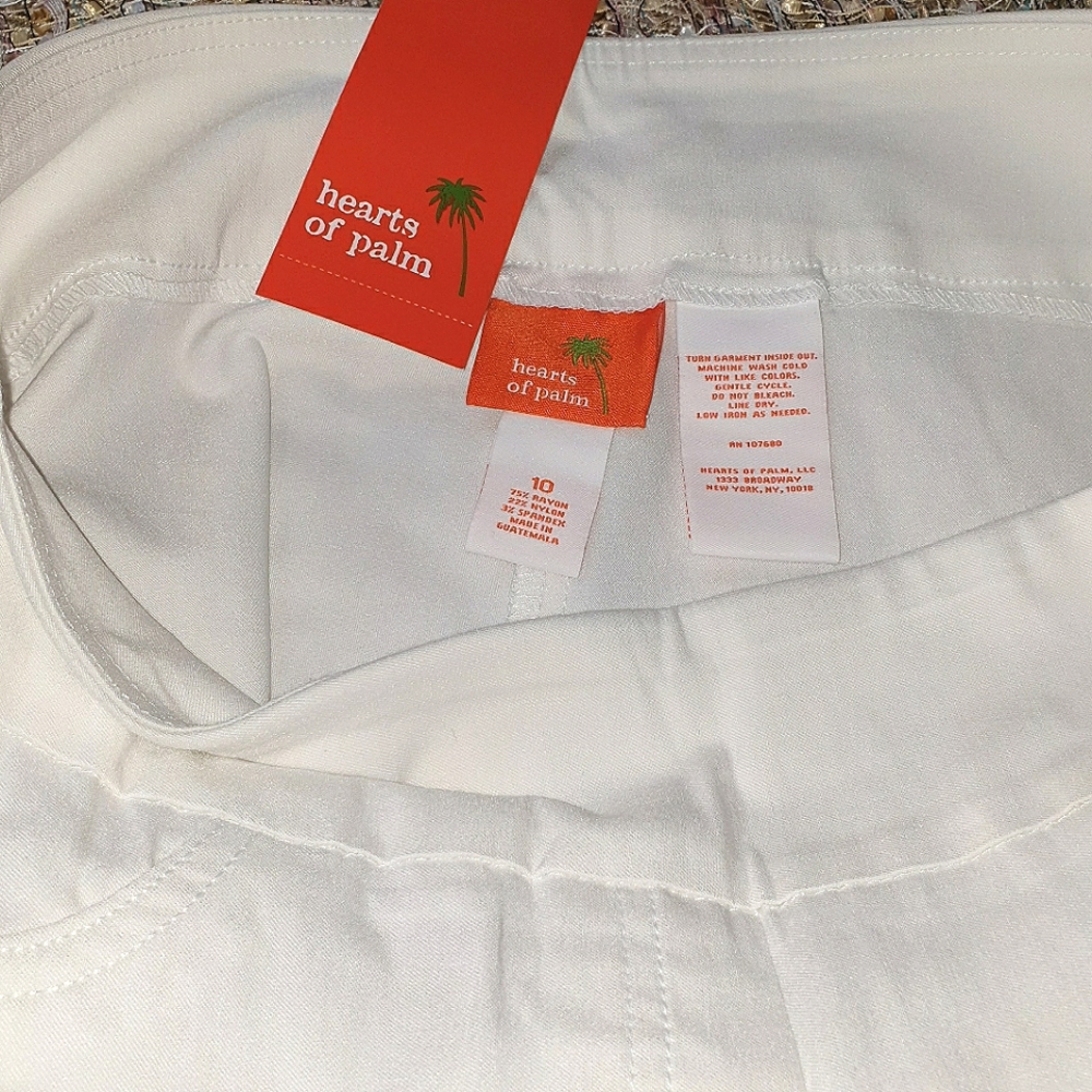 Hearts of Palm. Sz.10 White Capris - Picture 5 of 10